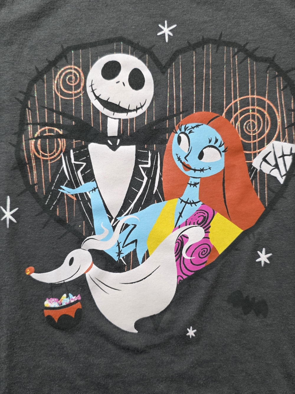 Disney The Nightmare Before Christmas Jack & Sally Tee Size 6